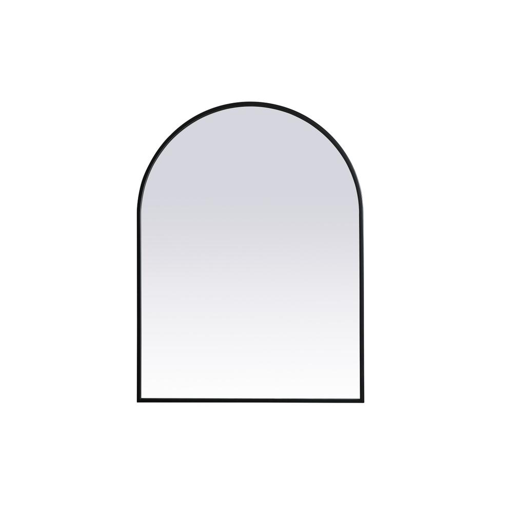 Alt View 5. Elegant Decor - Metal Frame Arch Mirror 27x36 Inch in Black - Black.