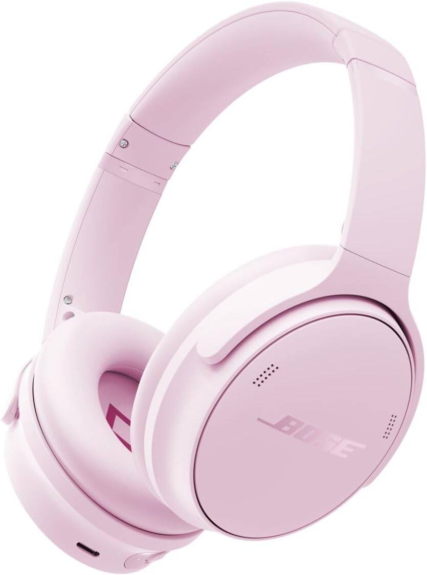 Back. Bose - Bose QuietComfort Headphones Bundle with Fast Charger - Wireless Bluetooth Over-Ear Noise Cancelling (Petal Pink) - Petal Pink.