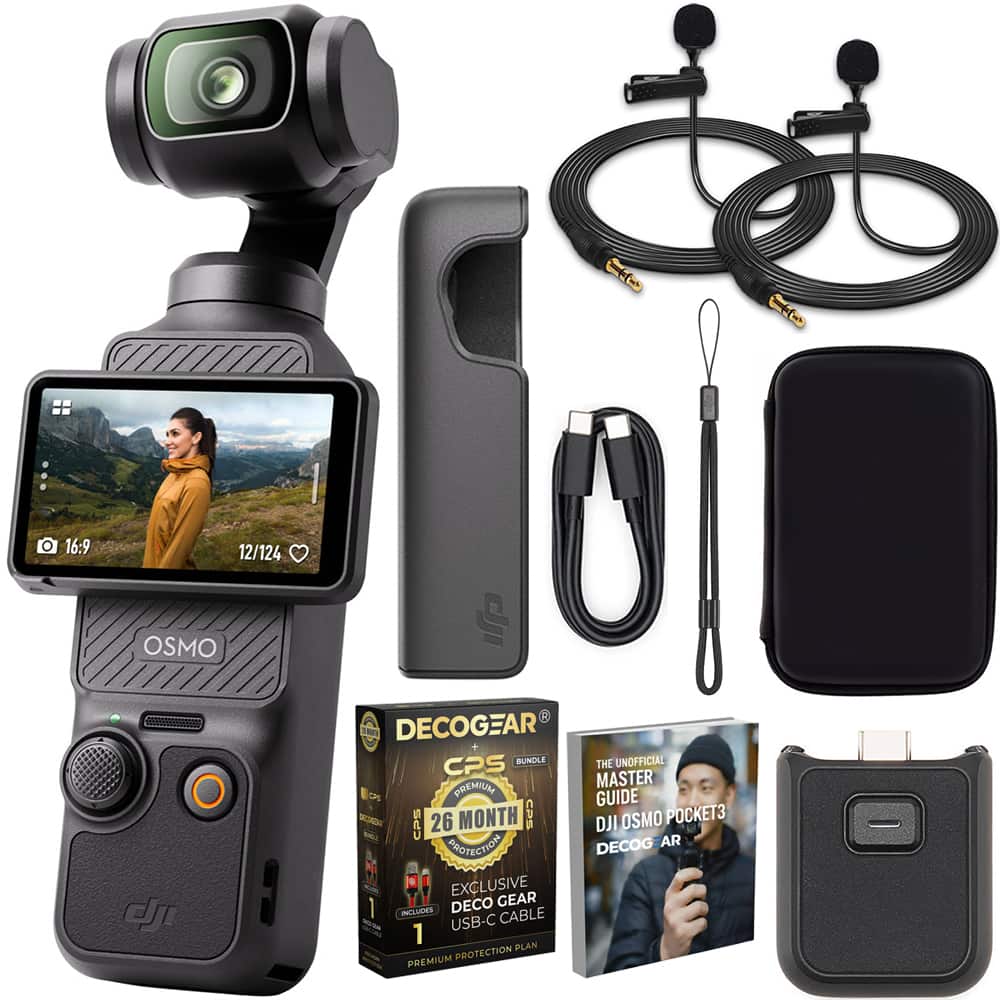 DJI - Osmo Pocket 3 4K 120fps 3-Axis Gimbal Stabilizer +26 Month Protection Bundle