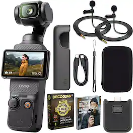 DJI - Osmo Pocket 3 4K 120fps 3-Axis Gimbal Stabilizer +26 Month Protection Bundle