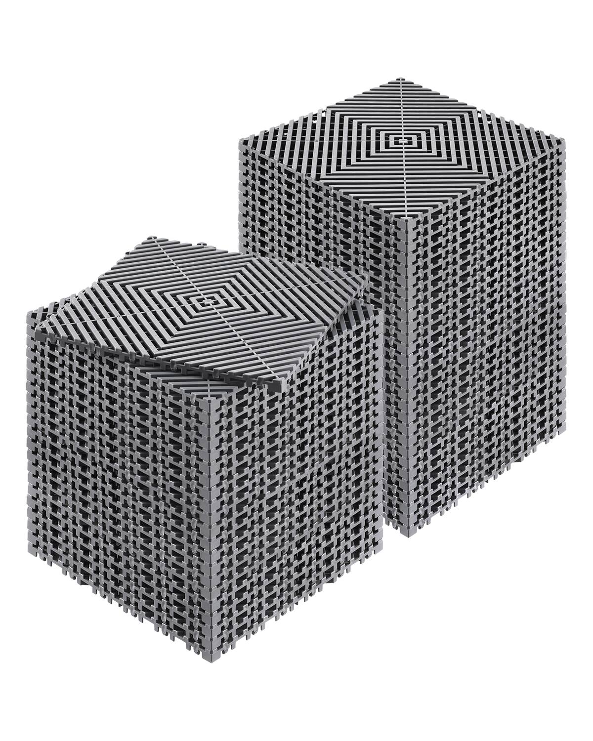Front. VEVOR - Interlocking Drainage Mat, 12” x 12” Modular Interlocking Cushion, 50 Pcs Splicing Drainage Mats - Gray.