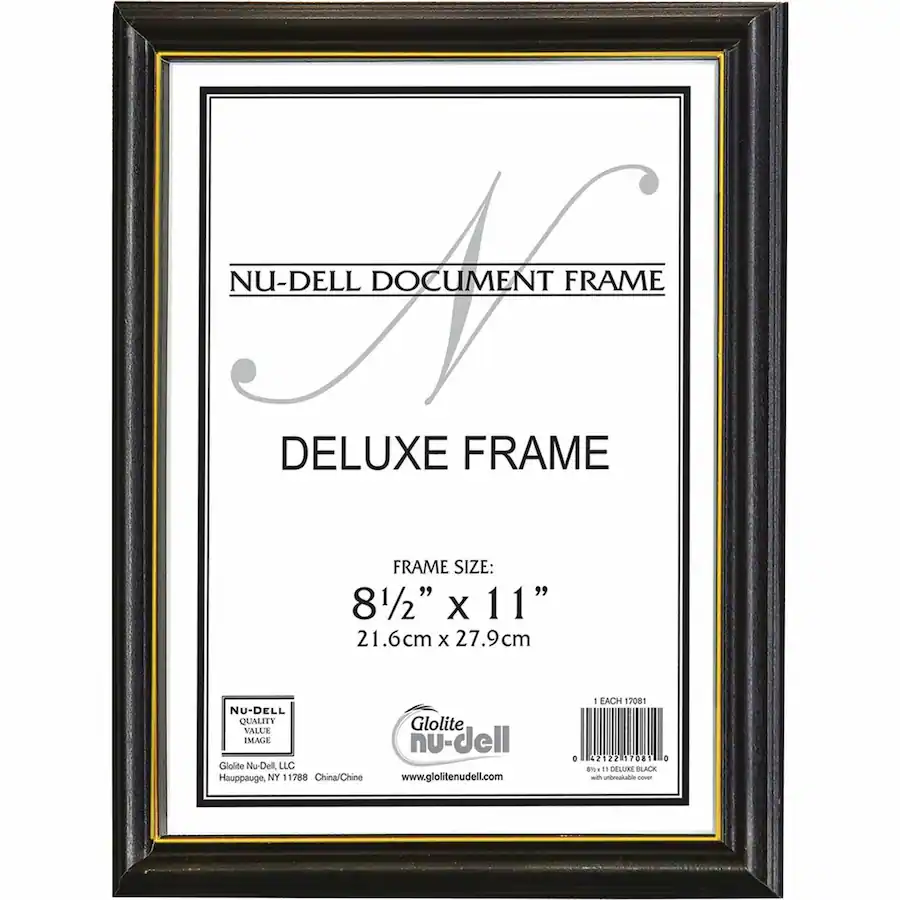 Lacking Frame NuDell Document Frame 8.50 x 11 Size Vertical Horizontal Unbreakable ...