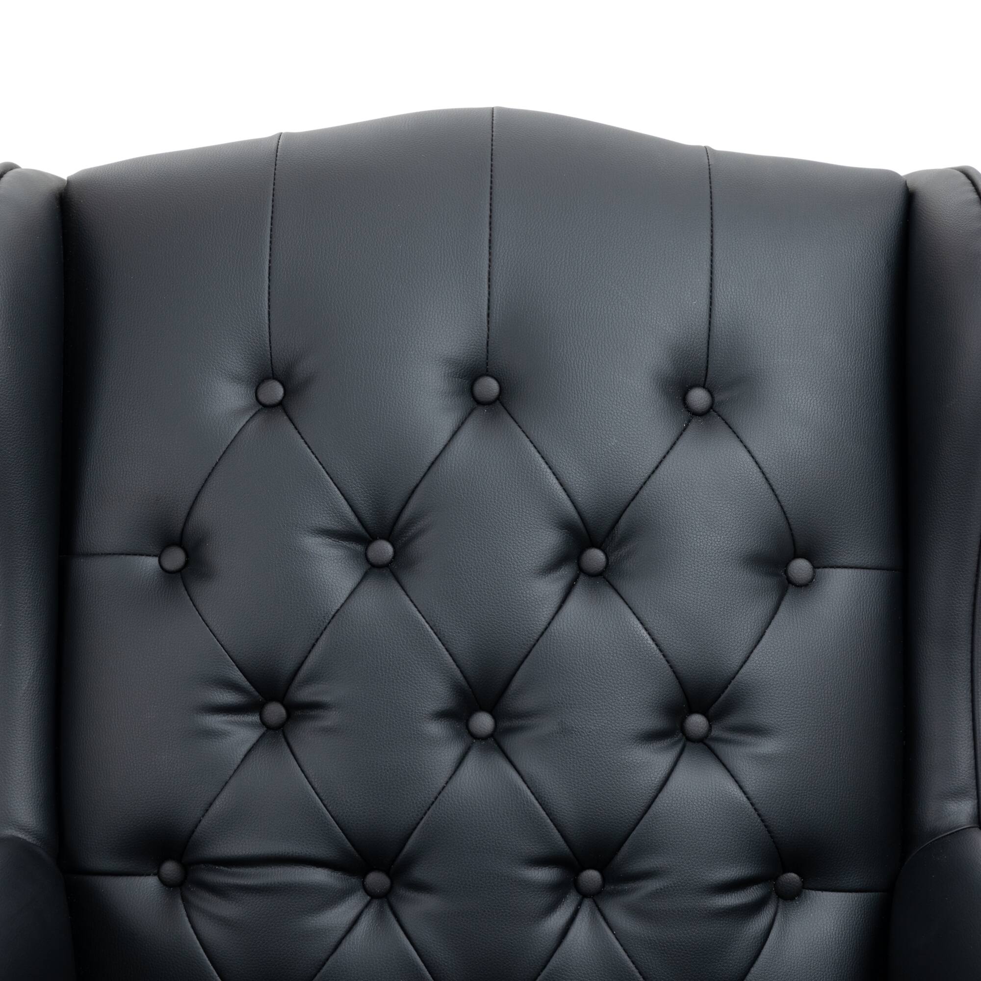 Alt View 6. GOODSILO - Premium High-Back Executive Office Chair with Ergonomic Support and Smooth-Rolling Casters Leather Design - Black PU.