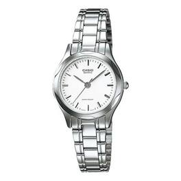 Casio - Women’s White Dial Watch with Stainless Steel Bracelet - LTP-1275D-7A - Silver