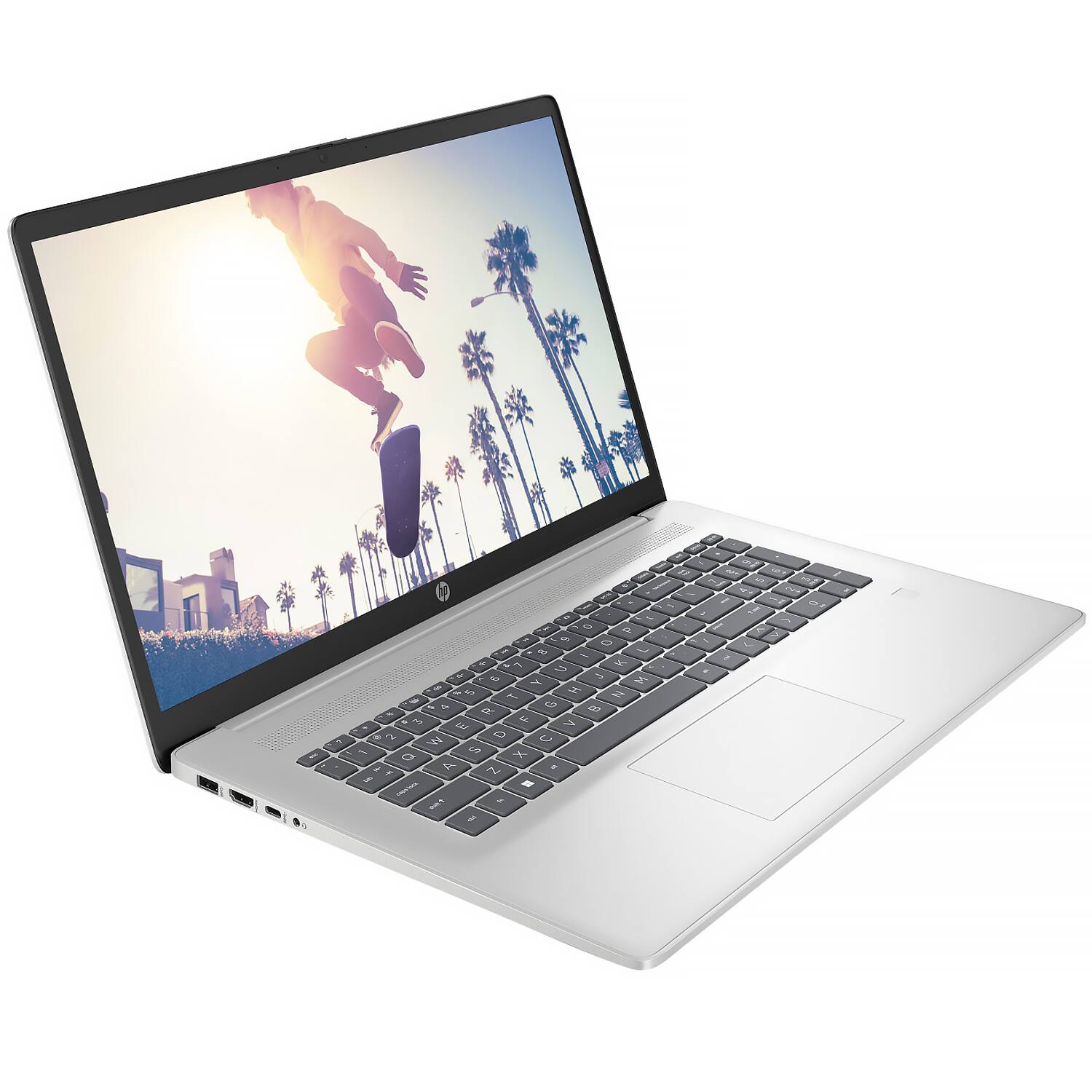 Alt View 1. HP - HP 17.3" FHD Laptop - Intel Core i5-1334U - 8GB RAM - 512GB SSD - Backlit & Fingerprint - Windows 11 Pro - Silver - Natural Silver.