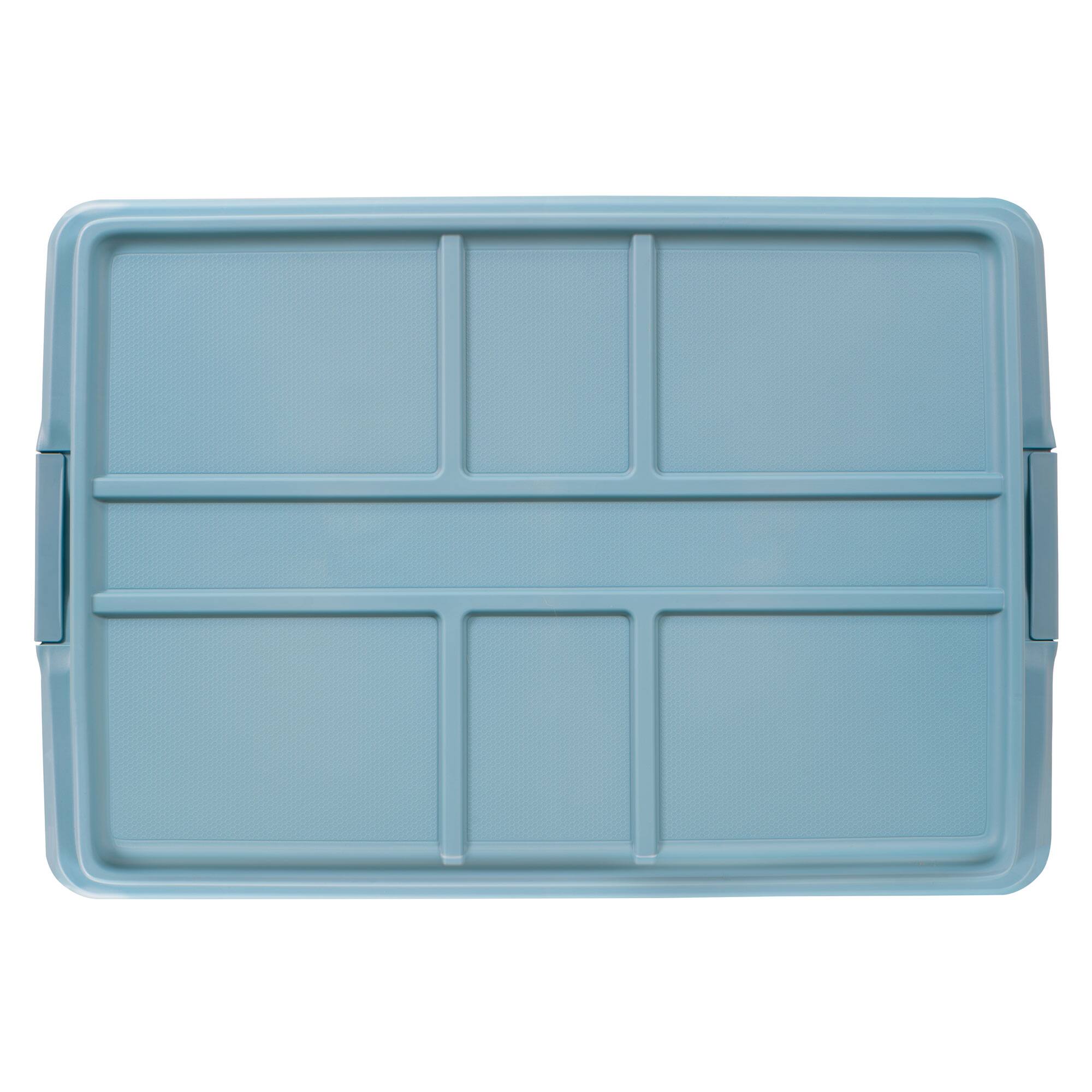 Alt View 7. Hefty - Hefty 72 Qt Hi-Rise Stackable Plastic Storage Bin with Lid, 6 Pack, Smoke Blue - Smoke Blue.