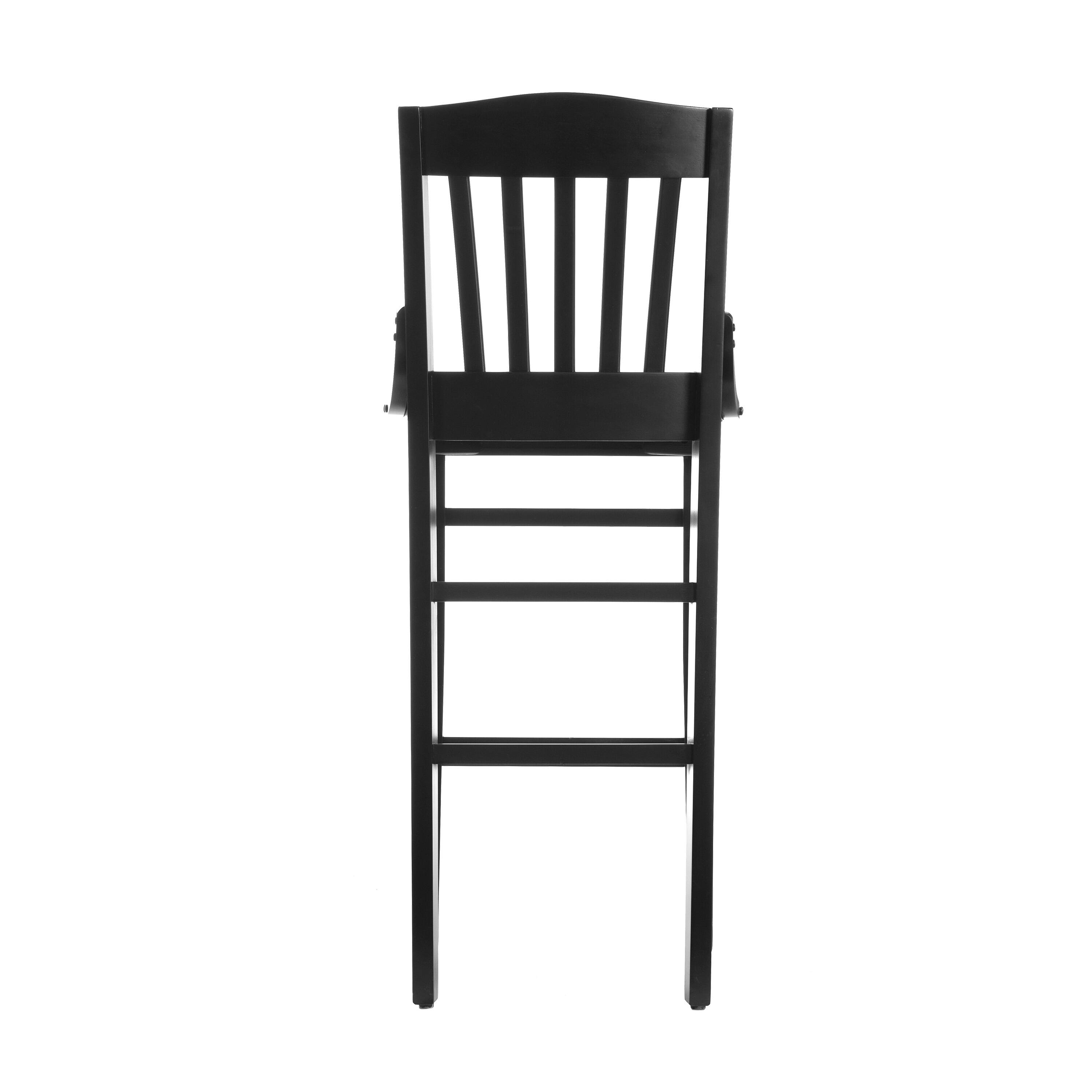 Back. Flash Furniture - HERCULES School House Back Black Wood Restaurant Barstool - Black.