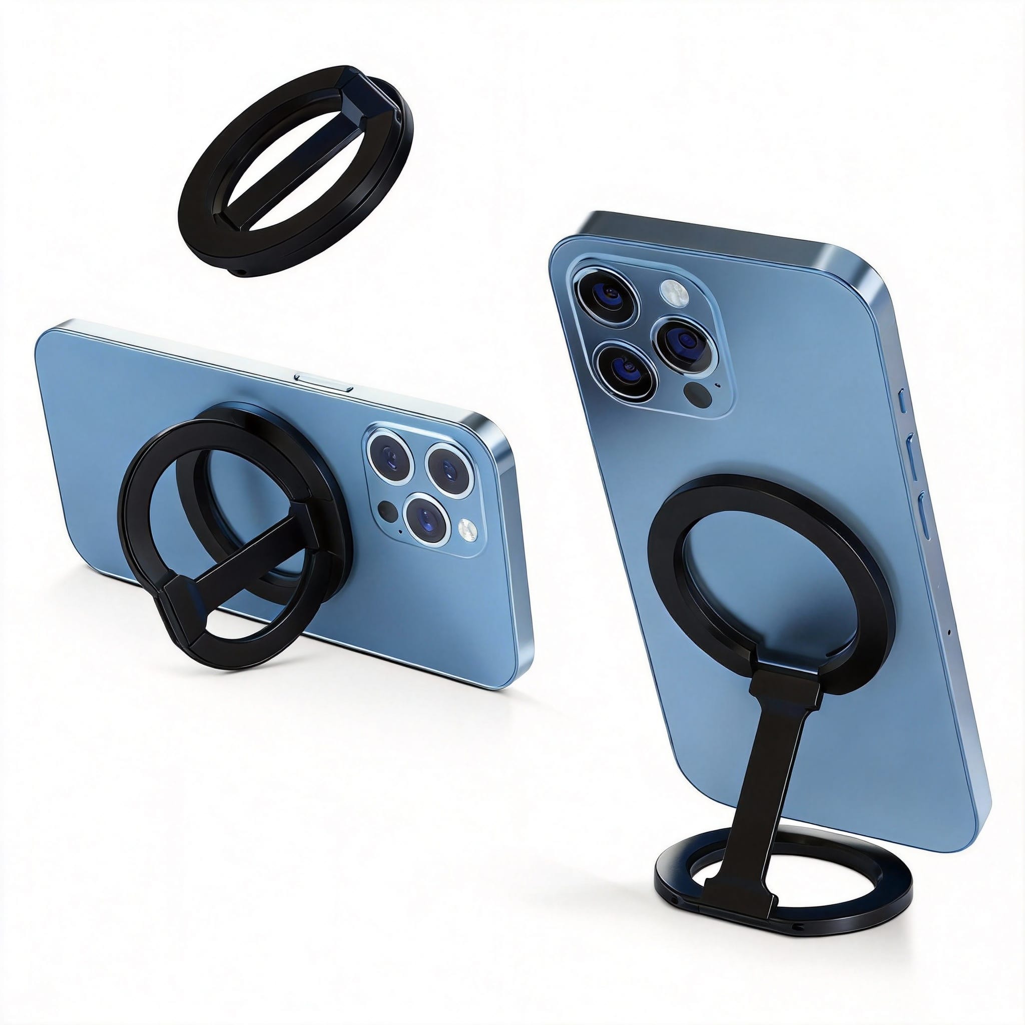 METALTON - Dual Magnetic Phone Holder For Car Gym Mount Mag safe Strong Stand Metal Surface Compatible With Pro Plus M - Default