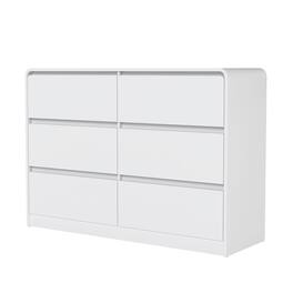 Spaco - Modern 6-Drawer Dresser, Wood Chest with Storage Cabinet for Clothes, TV Stand Vanity for Bedroom, Living Room - White