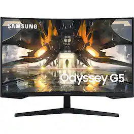 Samsung - Odyssey G55A 27" Curved WQHD Gaming Monitor LS27AG552ENXZA - Black