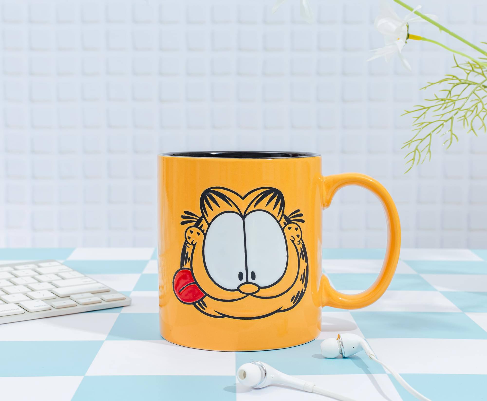 Alt View 10. Silver Buffalo - Garfield Tongue Out Wax-Resist Ceramic Mug | Holds 20 Ounces - Orange.