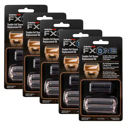 BaByliss P70 FX Double-Foil Shaver Replacement Kit
BaByliss P70 FX Double-Foil Shaver Replacement Kit
BaByliss P70 FX Double-Foil Shaver Replacement Kit
BaByliss P70 FX ONE Double-Foil Shaver Replacement Kit
Includes:
- 1 Black Titanium Double-Foil Head with 2 Foil Cutters
Kit de Rechange pour Rasoir Double Grille
Inclut 1 tête de rasage - double grille - titane noir et 2 cuchillas
Kit de Repuesto para Afeitadora de Doble Hoja
Incluye 1 cabezal de afeitado de doble hoja de Sitamio negro y 2 cuchillas
Compatible with the following models:
- FX70/705
- FX70/705
- FX70/705
- FX70/705
COMPATIBLE AVEC LES MODÈLES FX70/705
COMPATIBLE AVEC LES MODÈLES FX70/705
COMPATIBLE AVEC LES MODÈLES FX70/705