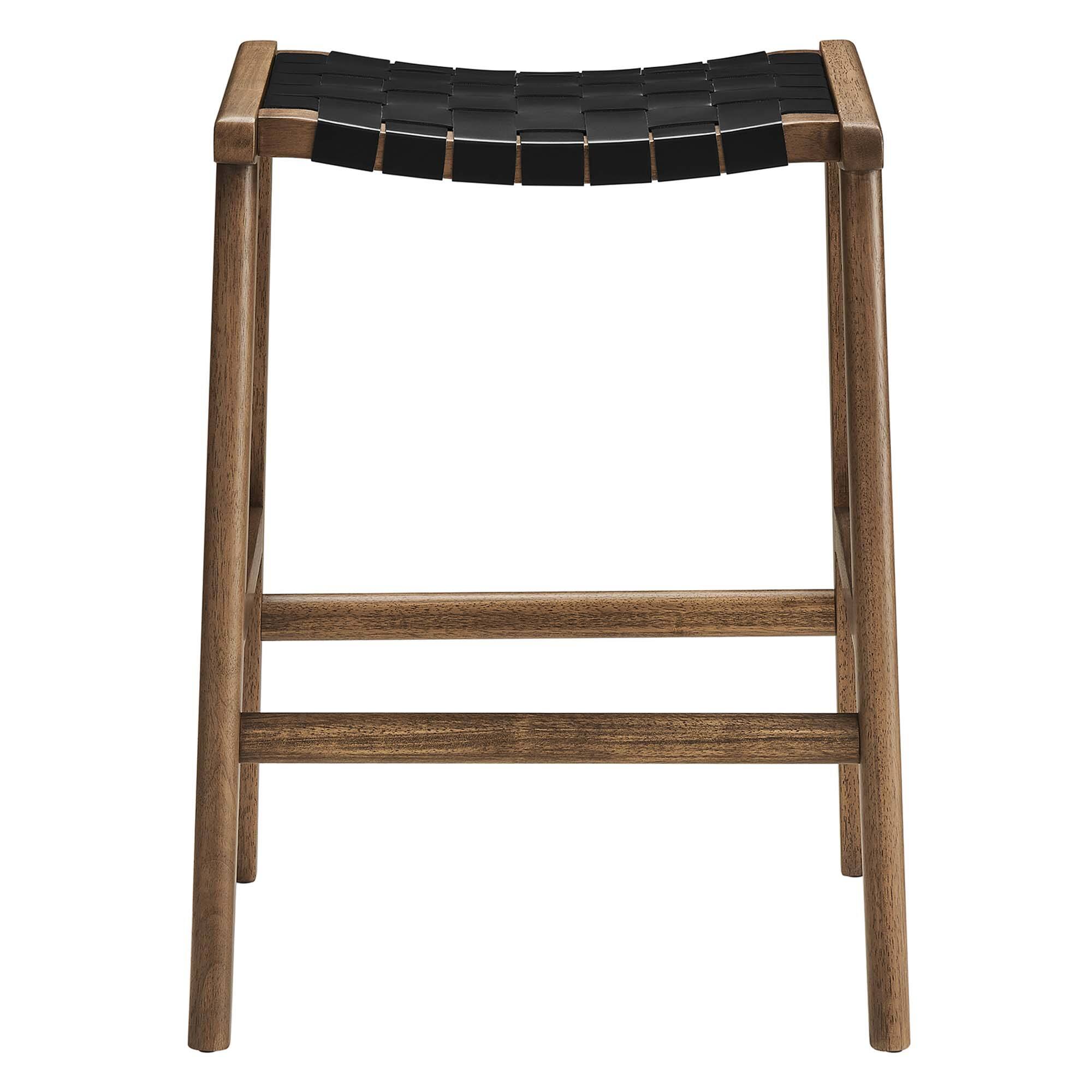 Alt View 2. Modway - Saoirse Faux Leather Wood Counter Stool Set of 2 by Modway - 0.
