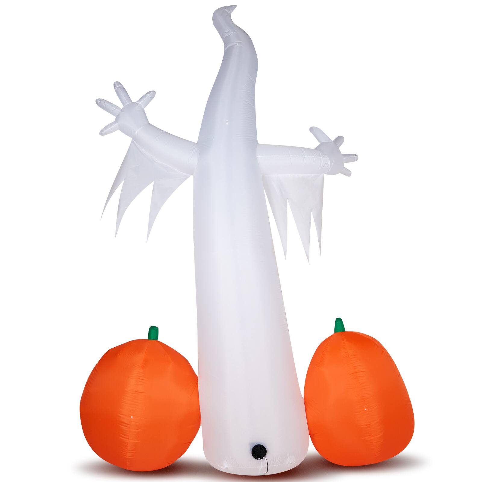 Left. Sunoyar - 11.8ft Halloween Inflatable Ghost Spider Pumpkin with LED Lights - White.