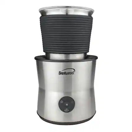 Front. Brentwood - Brentwood 15 Ounce Cordless Electric Milk Frother, Warmer, and Hot Chocolate Maker in Stainless Steel - Silver.