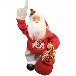 Santa's Workshop - Ohio State Buckeyes 12" Animated Musical Santa - Red
