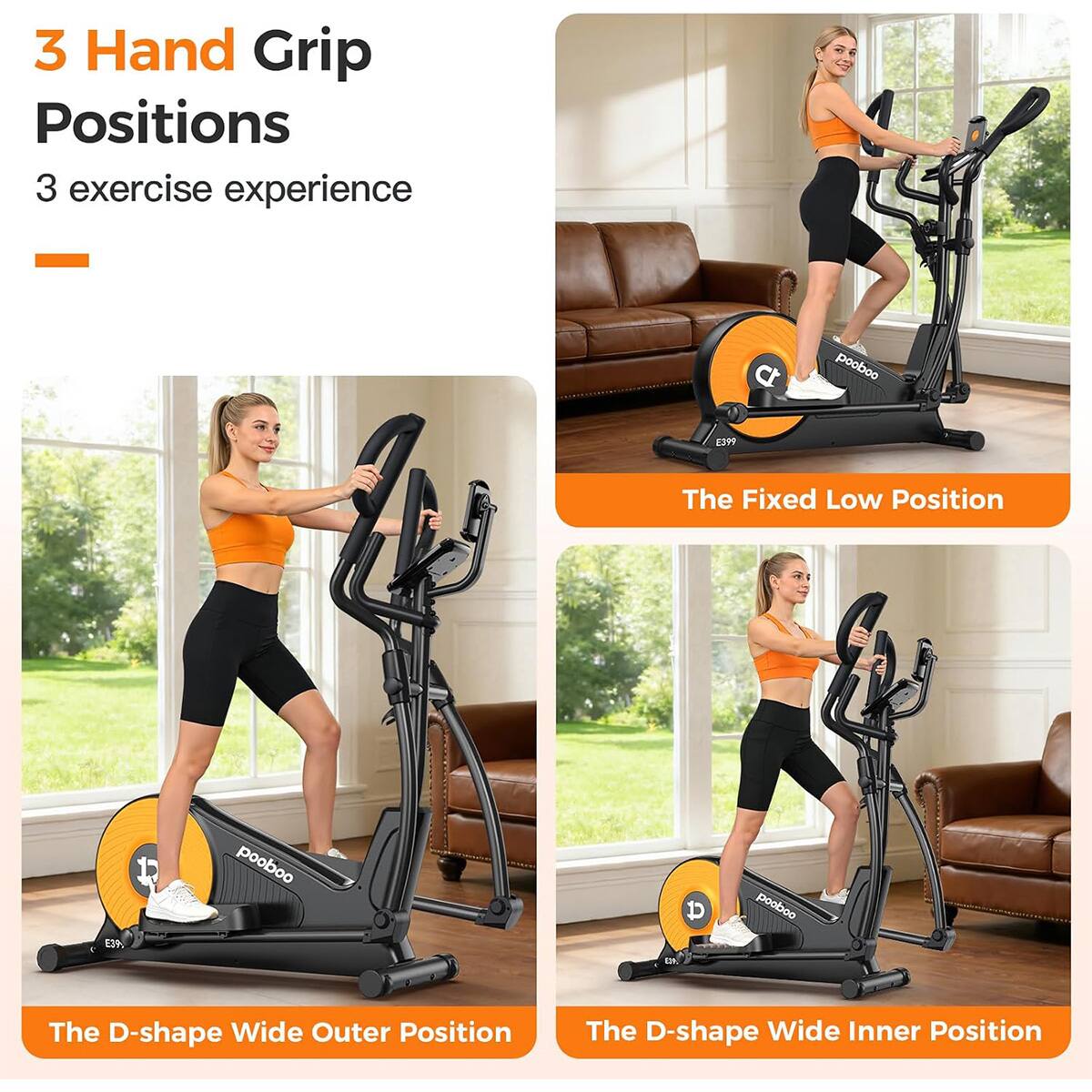 3 Hand Grip Positions  
3 exercise experience

The Fixed Low Position

The D-shape Wide Outer Position

The D-shape Wide Inner Position