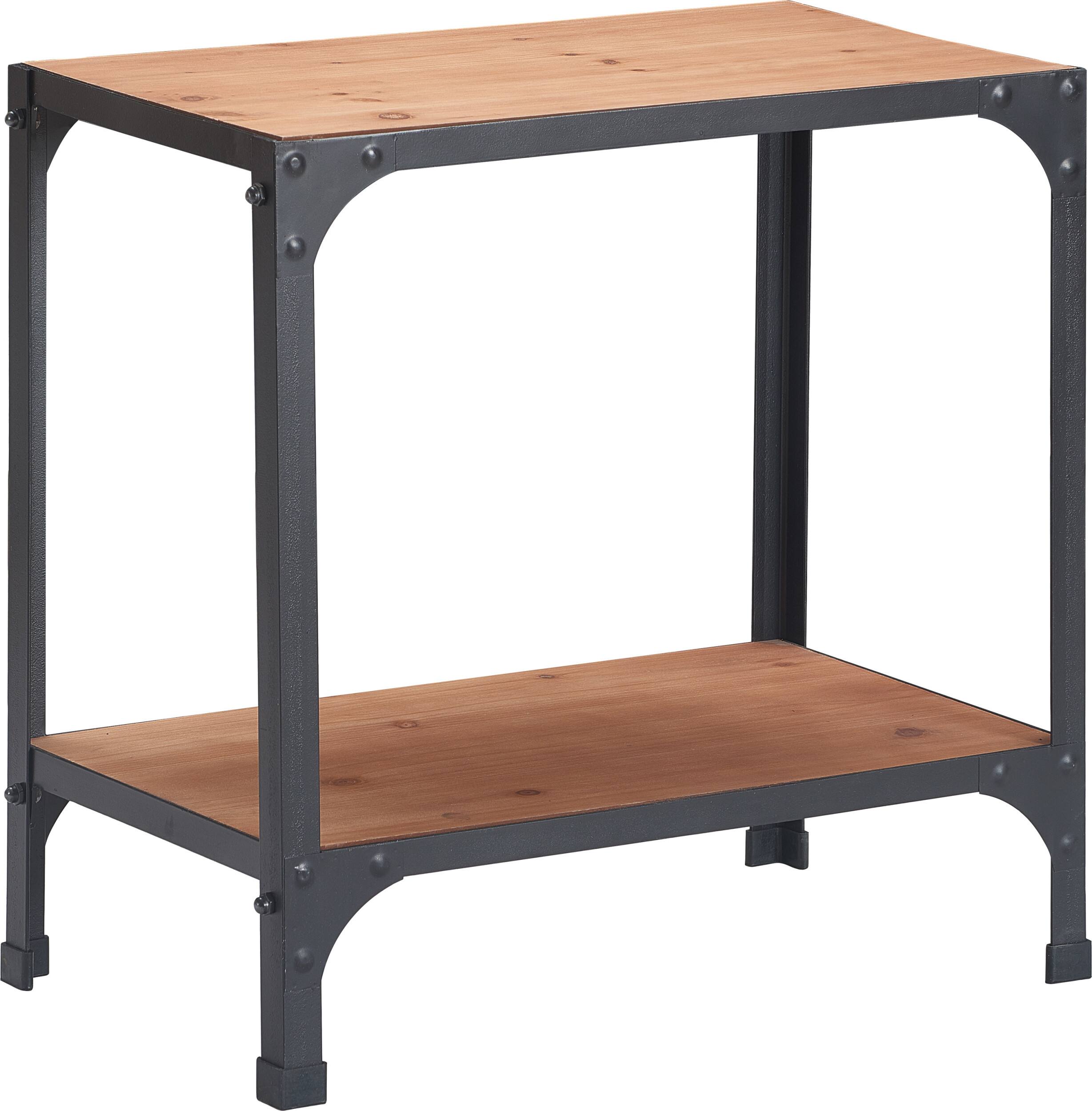 Alt View 12. Serta - Overland Side Table - Wood and Black Metal.