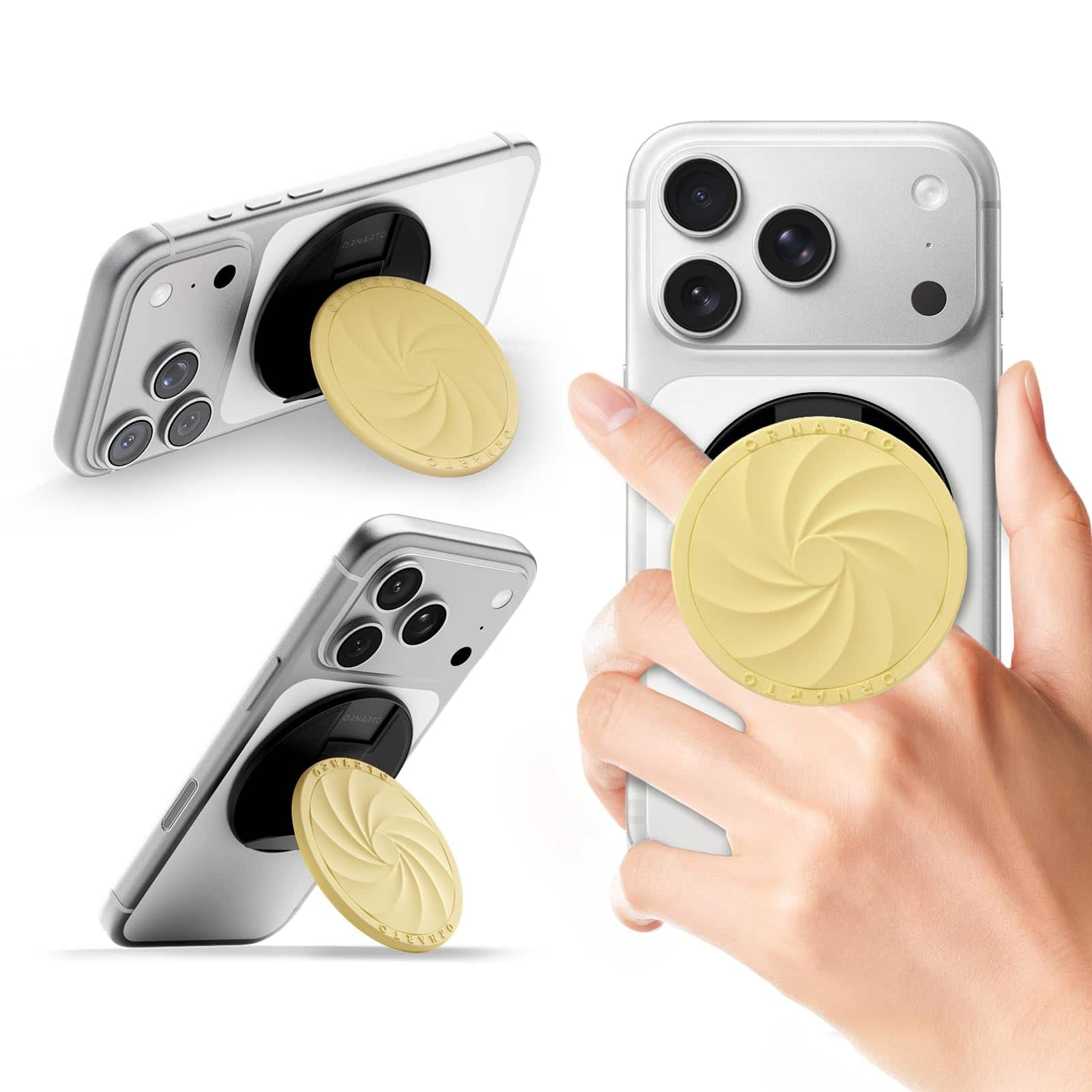 Ornarto - Vortuxe for MagSafe Phone Grip, Soft Liquid Silicone Phone Ring Holder for Back of Phone - Buttercream Yellow