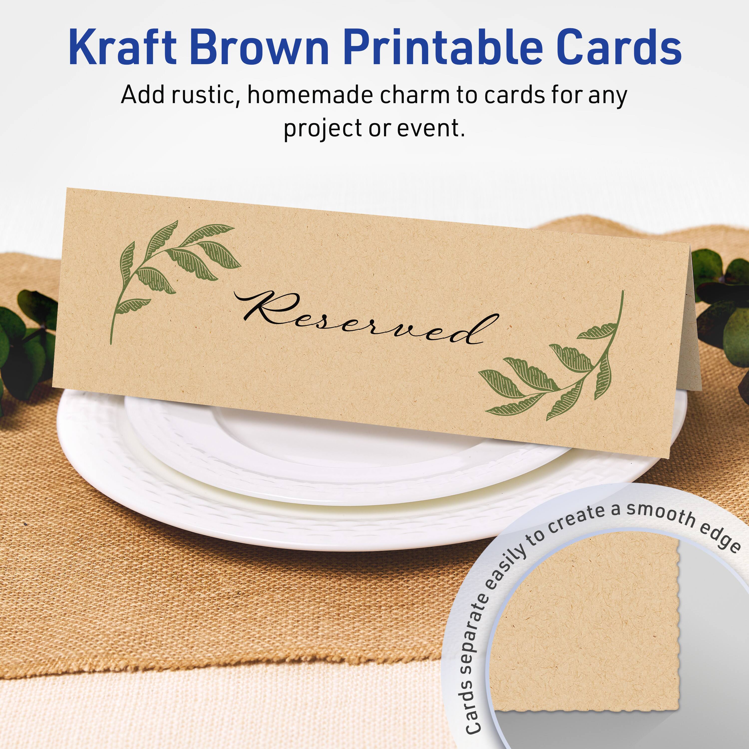 Kraft Brown Printable Cards

Add rustic, homemade charm to cards for any project or event.

Reserved

Cards separate easily to create a smooth edge