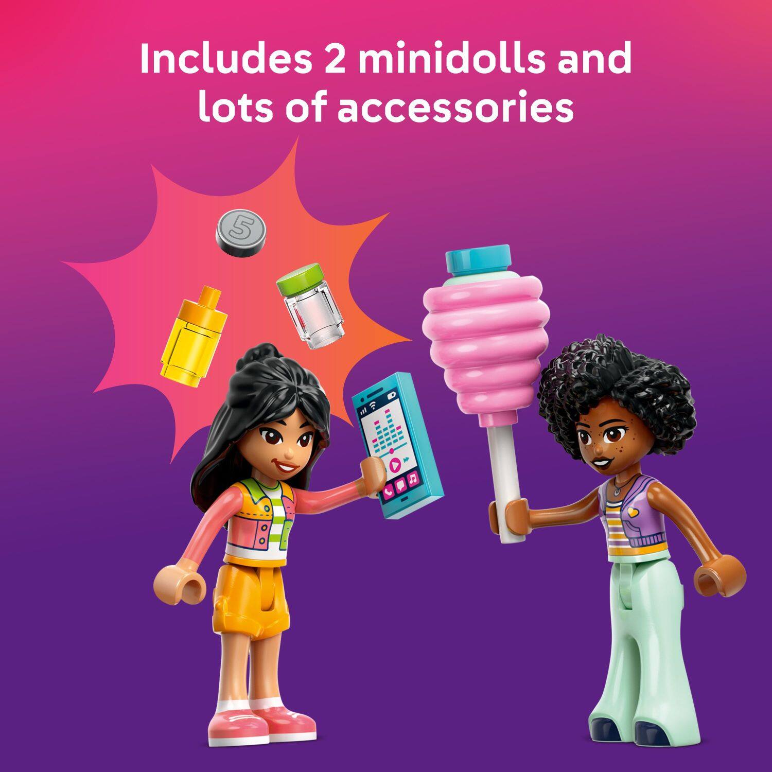 Includes 2 minidolls and lots of accessories.
