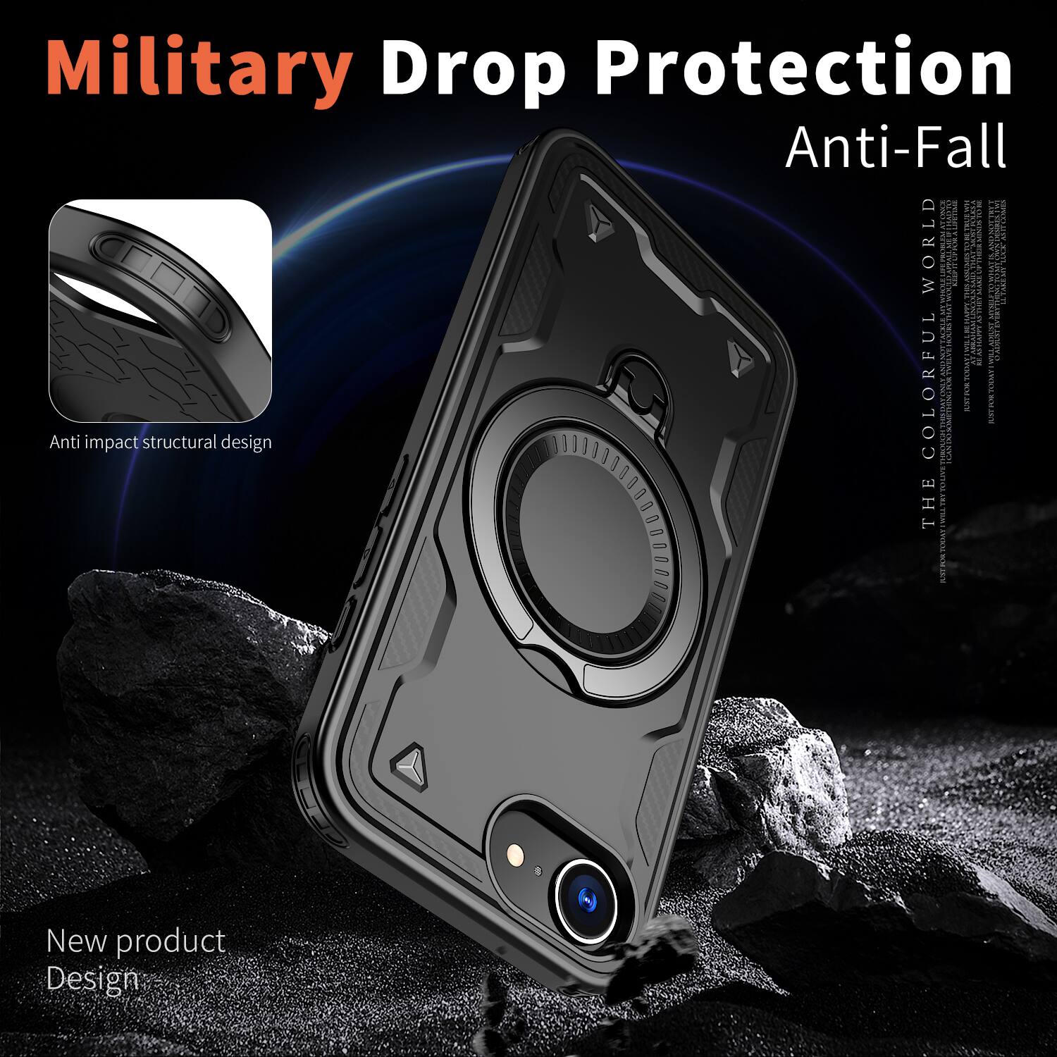 Military Drop Protection Anti-Fall

Anti impact structural design

New product Design

COLORFUL

THE CALOMA WA//OOLWWD9