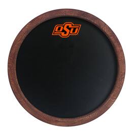 The Fan-Brand - Oklahoma State Cowboys 20.25'' Round Chalkboard Faux Barrel Top Sign - Multicolor
