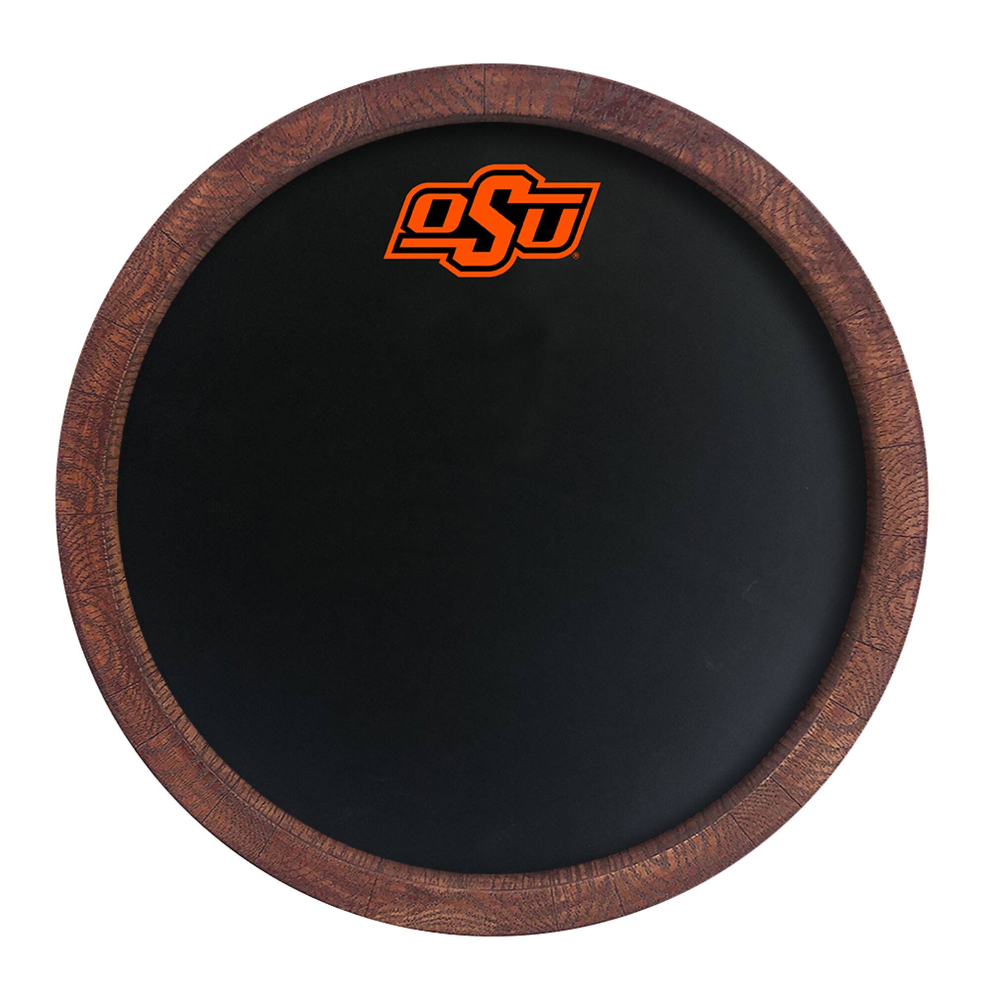 Oklahoma State Cowboys 20.25'' Round Chalkboard Faux Barrel Top Sign
