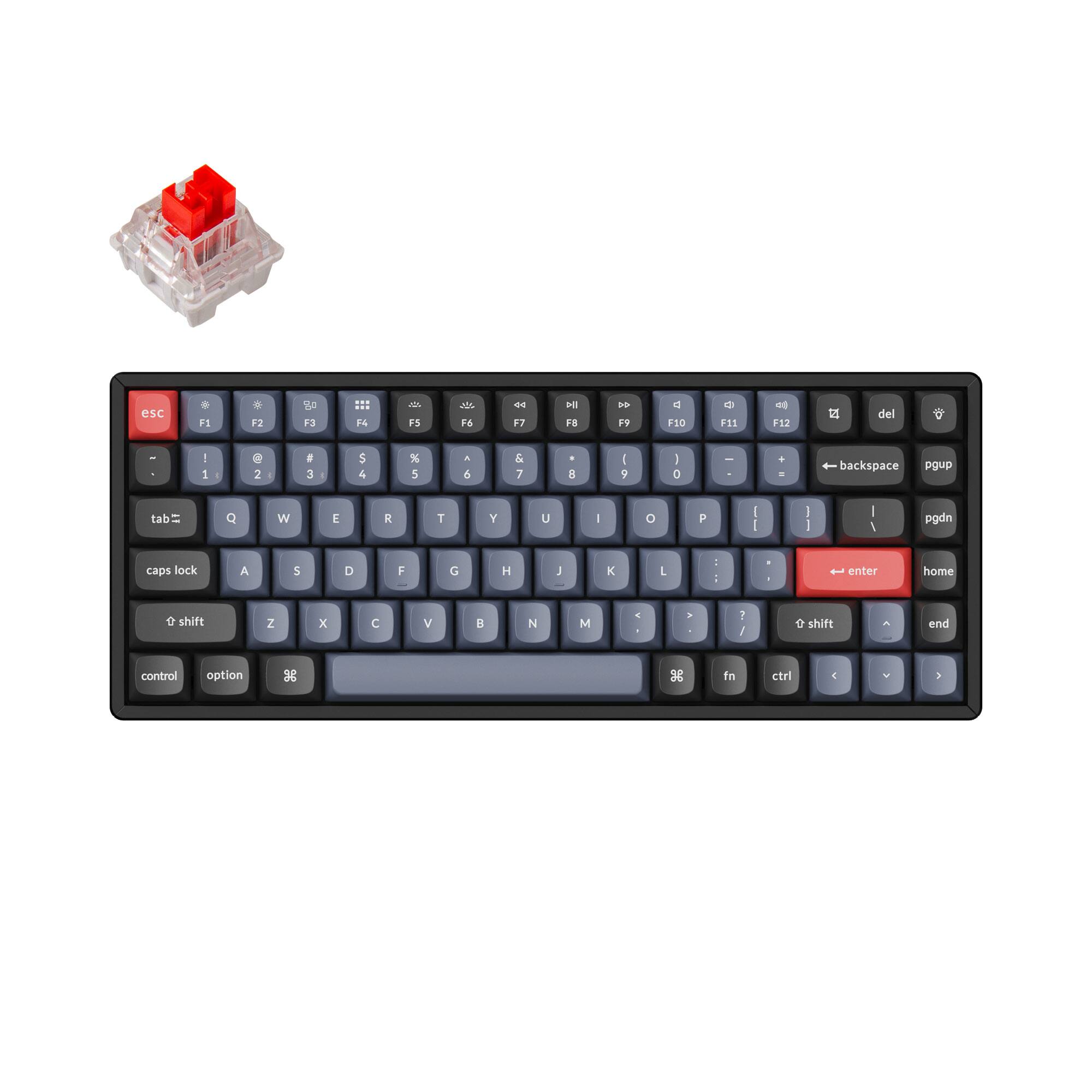 Keychron K2 Pro Red Switch Mechanical Keyboard Mac or PC Black K2P