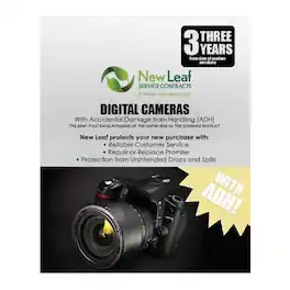New Leaf Service Contracts - New Leaf 3-Year Digital Cameras Service Plan - Black