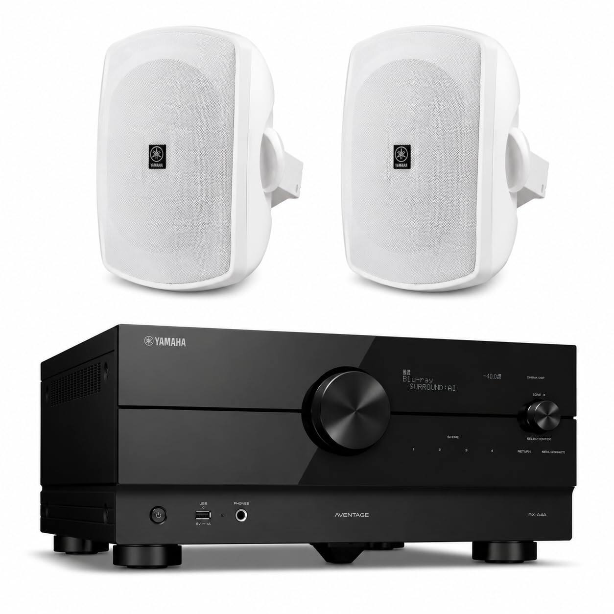 YAMAHA 1.2 Blu-ray ay SURROUND:AI AI - ses - a - a - uNB nanes 5 MENTACI RA-A4A