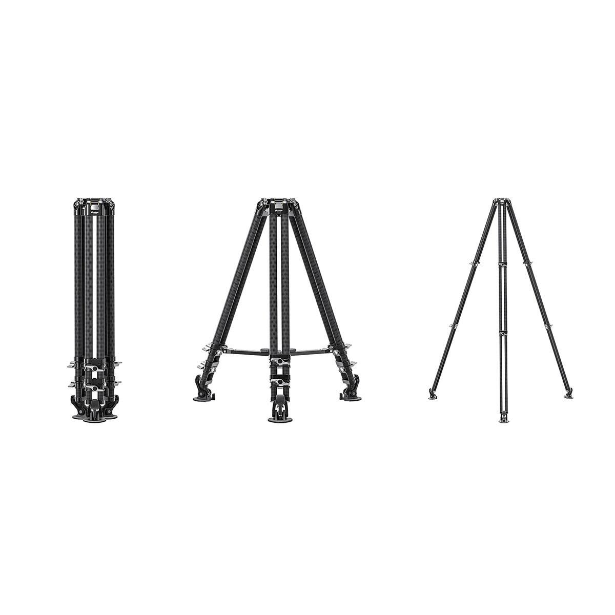 Alt View 3. Leofoto - Leofoto LVC-193C Dual-Tube 3-Section Carbon Fiber Tripod with Leveling Base and Handle.