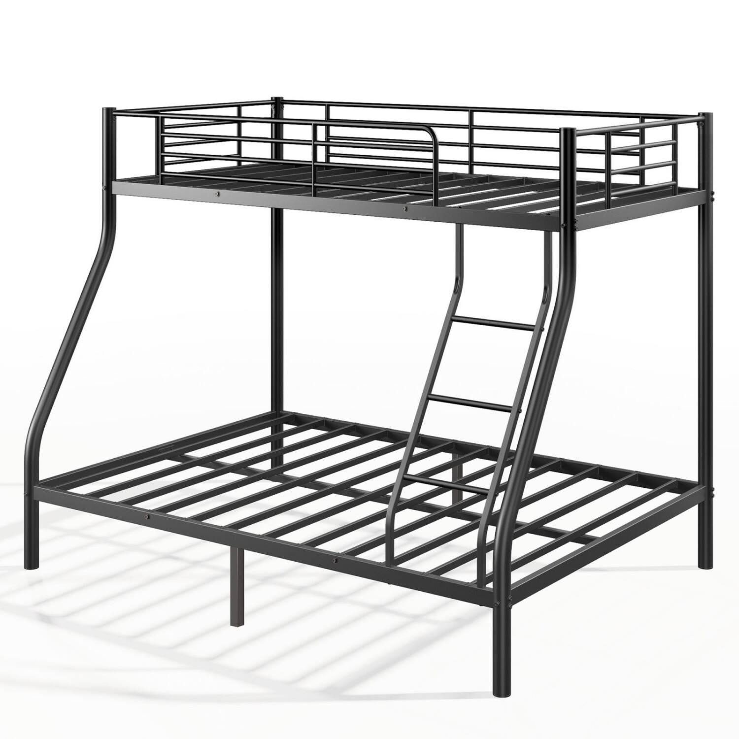 Alt View 8. Ecooso - Metal Bunk Bed, Twin Over Full Size Support for Adults Teens - Coffee.