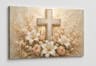 FC Design - Large Canvas 24x36" Ready-to-Hang Blooming Grace Cross Art Painting Home Wall Décor - MultiColor