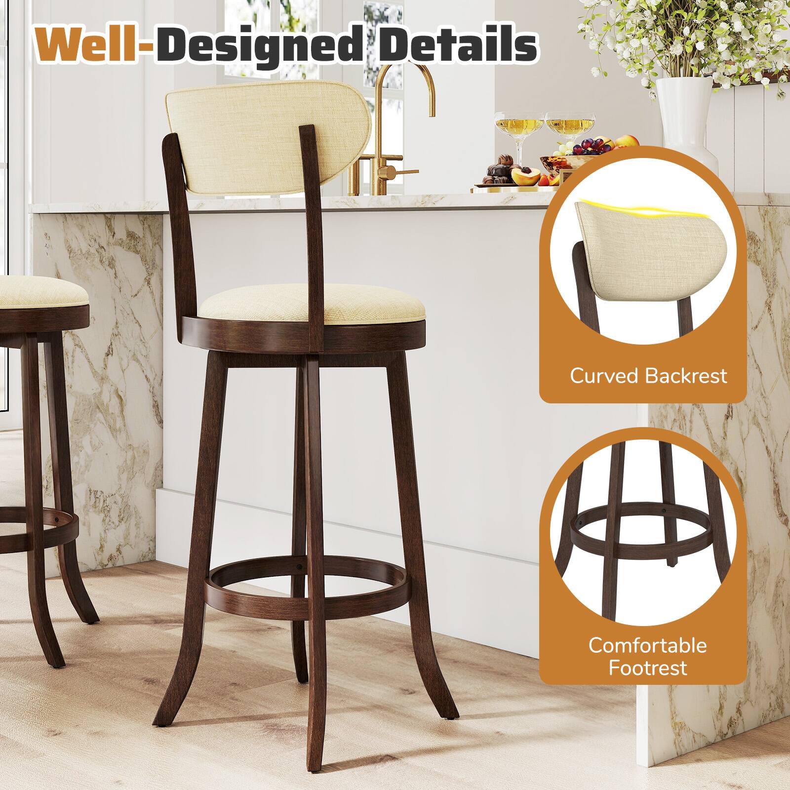 Well-Designed Details

Curved Backrest

Comfortable Footrest