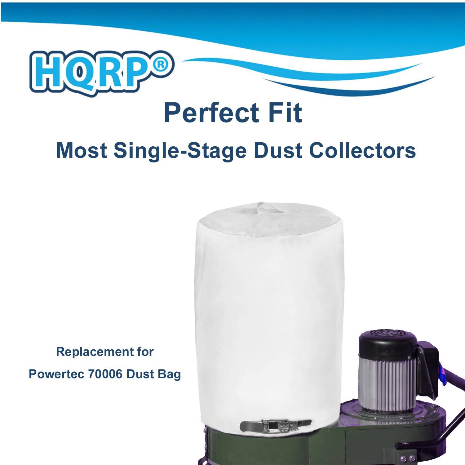 HQRP® Perfect Fit Most Single-Stage Dust Collectors Replacement for Powertec 70006 Dust Bag