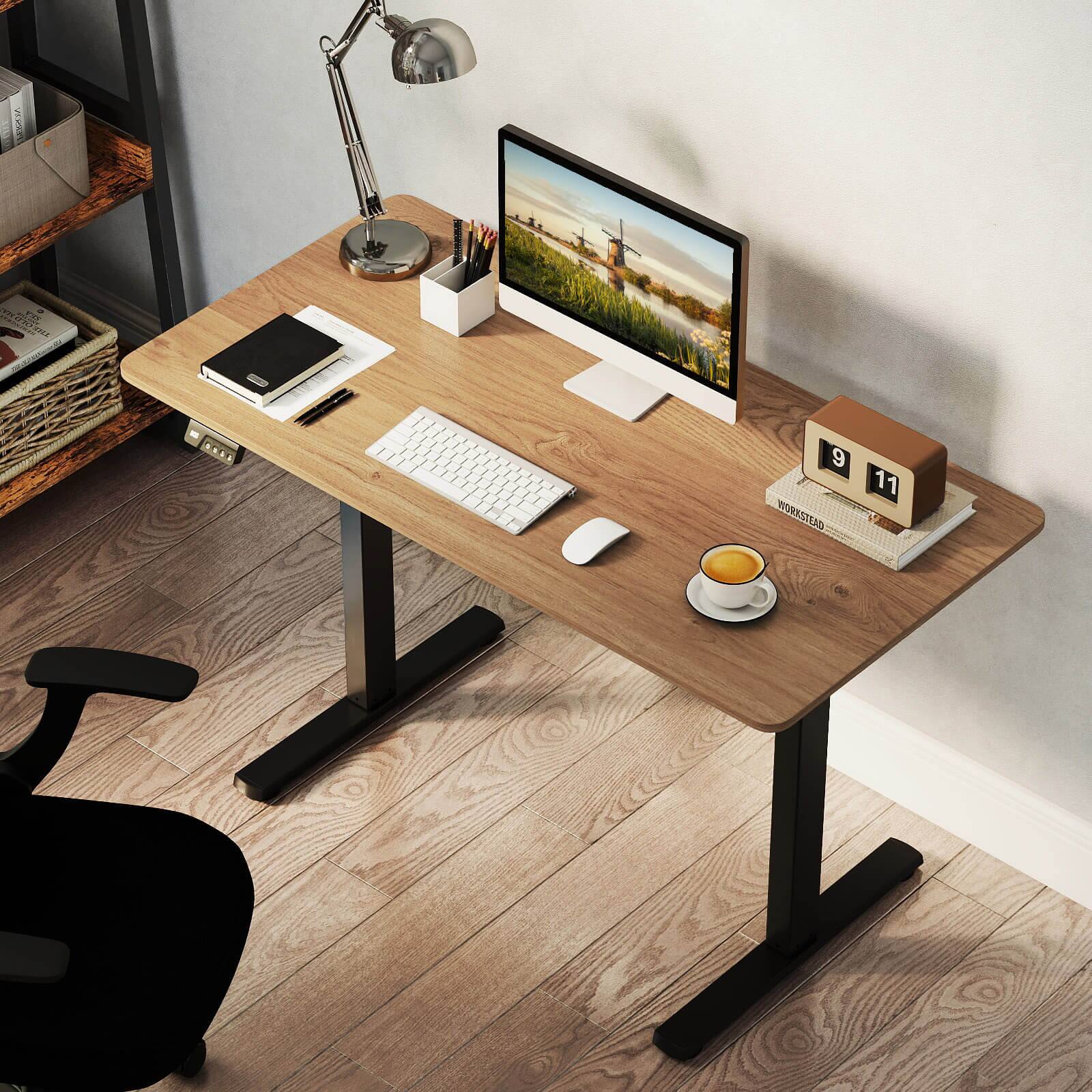 Alt View 1. Costway - Costway 48" x 24" Electric Standing Desk with LED Display 2 Memory Height Settings for Home - Natural+Black.