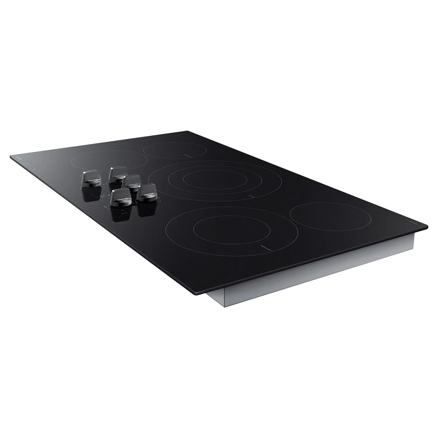 Alt View 18. Samsung - 36" Electric Cooktop with 5 Burners and ENERGY STAR Certified Cooktop with Illuminated Knobs - Black.