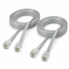 Sanoxy - Cables and Adapters; 2 Pack of 7ft RJ11 6P4C Reverse Modular Cable - Gray