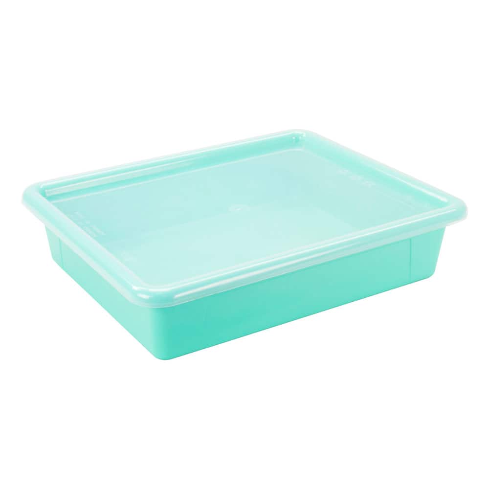 Storex - Flat Storage Tray with Lid, Teal
