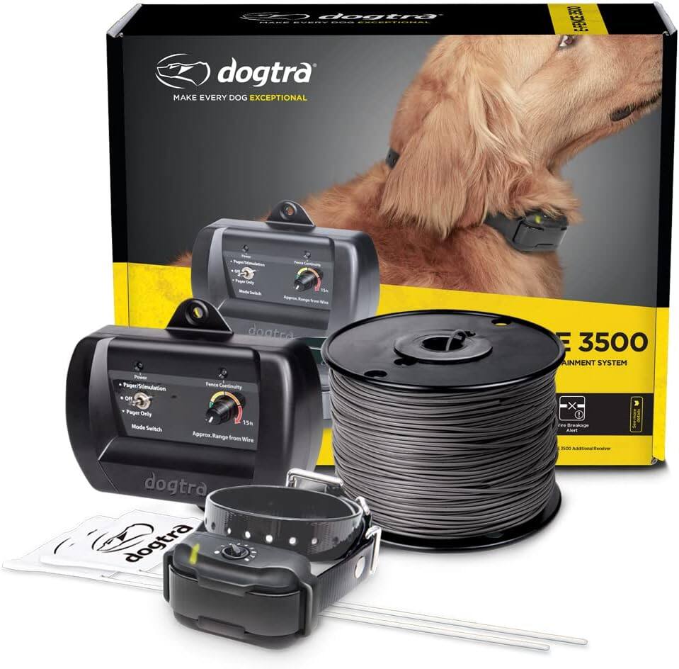 dogtra - E - 3500  
MAKE EVERY DOG EXCEPTIONAL  
dogtra 3500  
TRAINMENT SYSTEM  
Paper/Stimulation OFF  
Ploger Only  
Mode Switch  
15m  
Approx Range from Wire  
dogtra  
dogtra