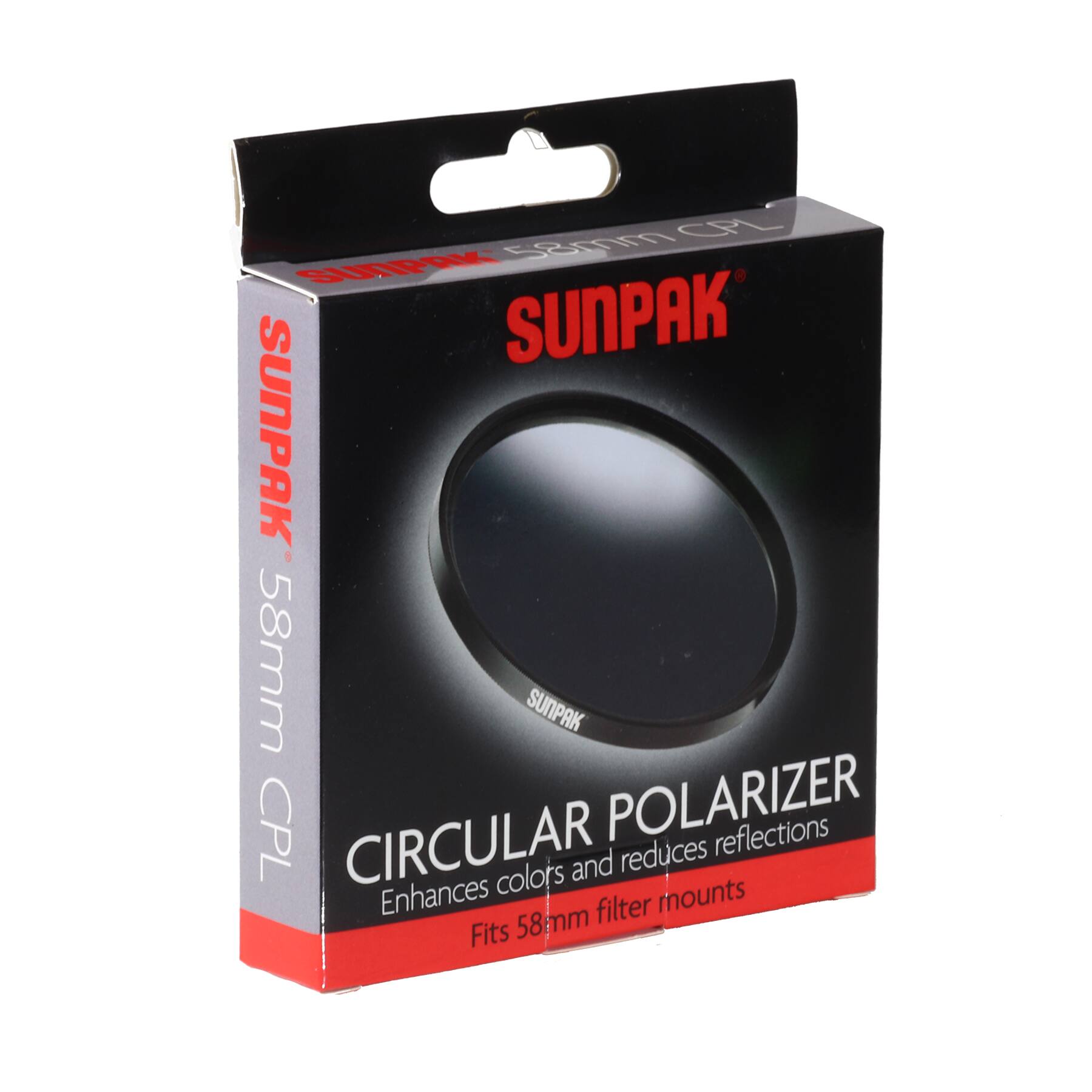 Left. Sunpak - Circle 58mm Polarizer Lens Filter.