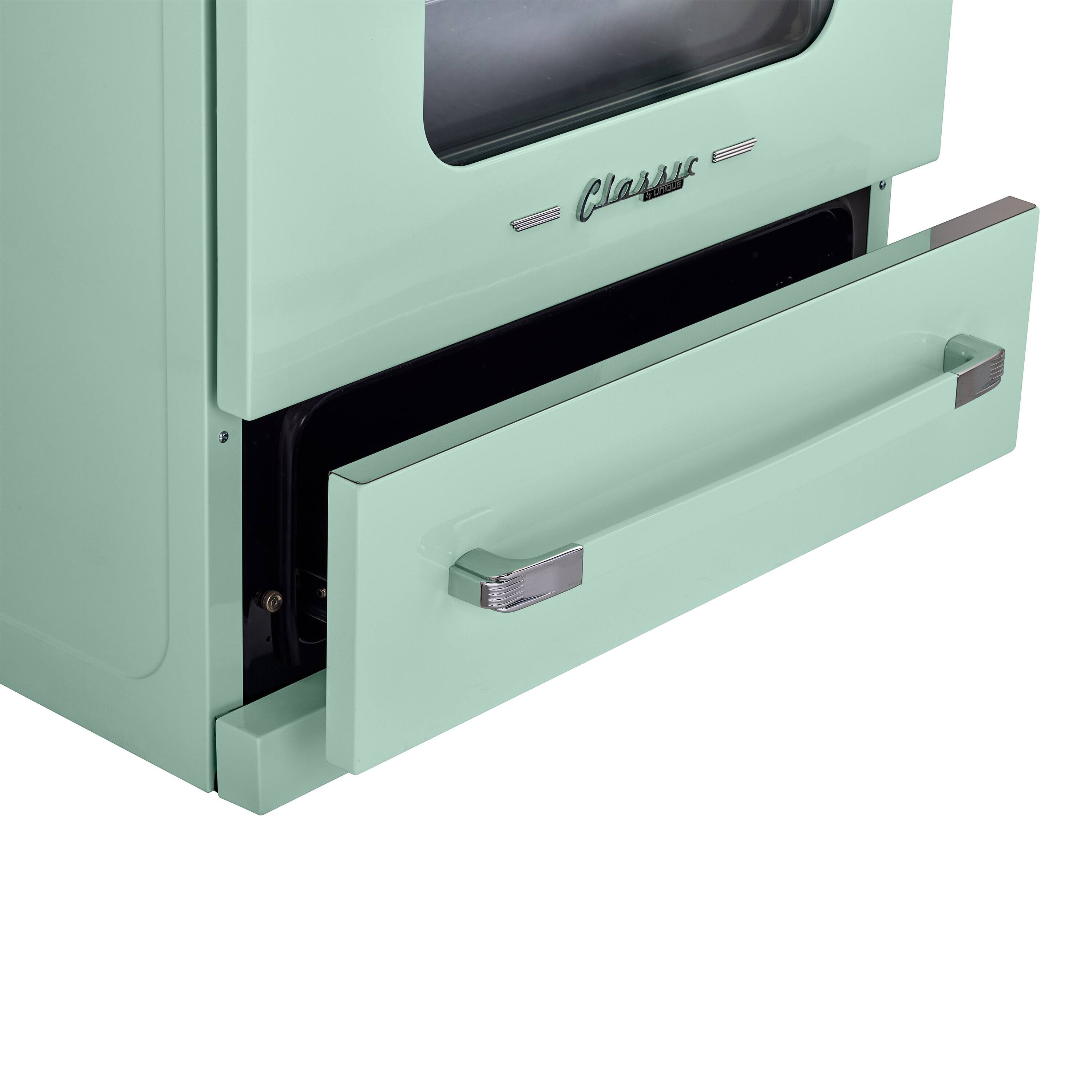 Alt View 1. Unique Appliances - 30 in. Wide 5 Elements Classic Retro 3.9 Cu. Ft. Freestanding Induction Range with Air Fry - Summer Mint Green.