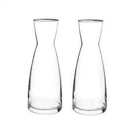 Bormioli Rocco - Carafe Set of 2, 18.5 Oz Glass Restaurant Grade - Clear