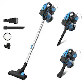 INSE - Corded Stick Vacuum Cleaner, 18000Pa Strong Suction, 600W Powerful Motor, for Pet Hair & Hard Floor Cleaning - Blue
