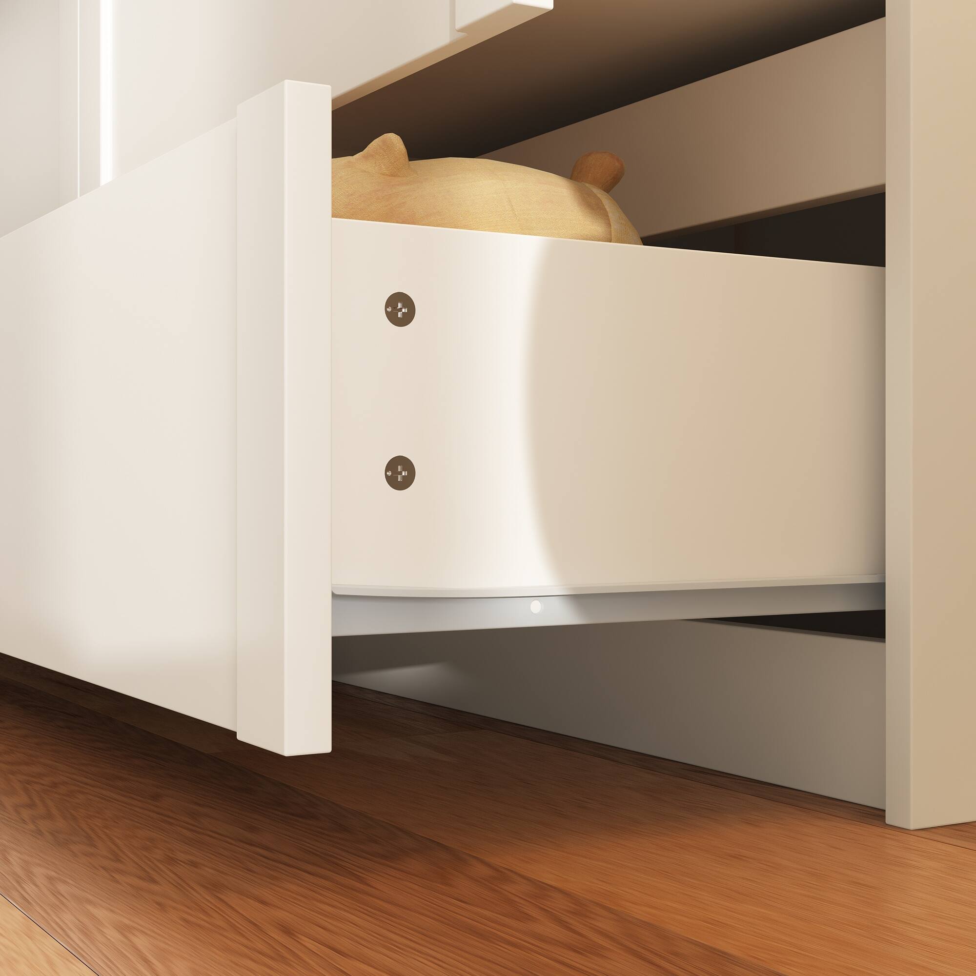 Alt View 9. Famapy - Famapy Horizontal Dresser with Arched - Front Drawers & Ample Storage - White.