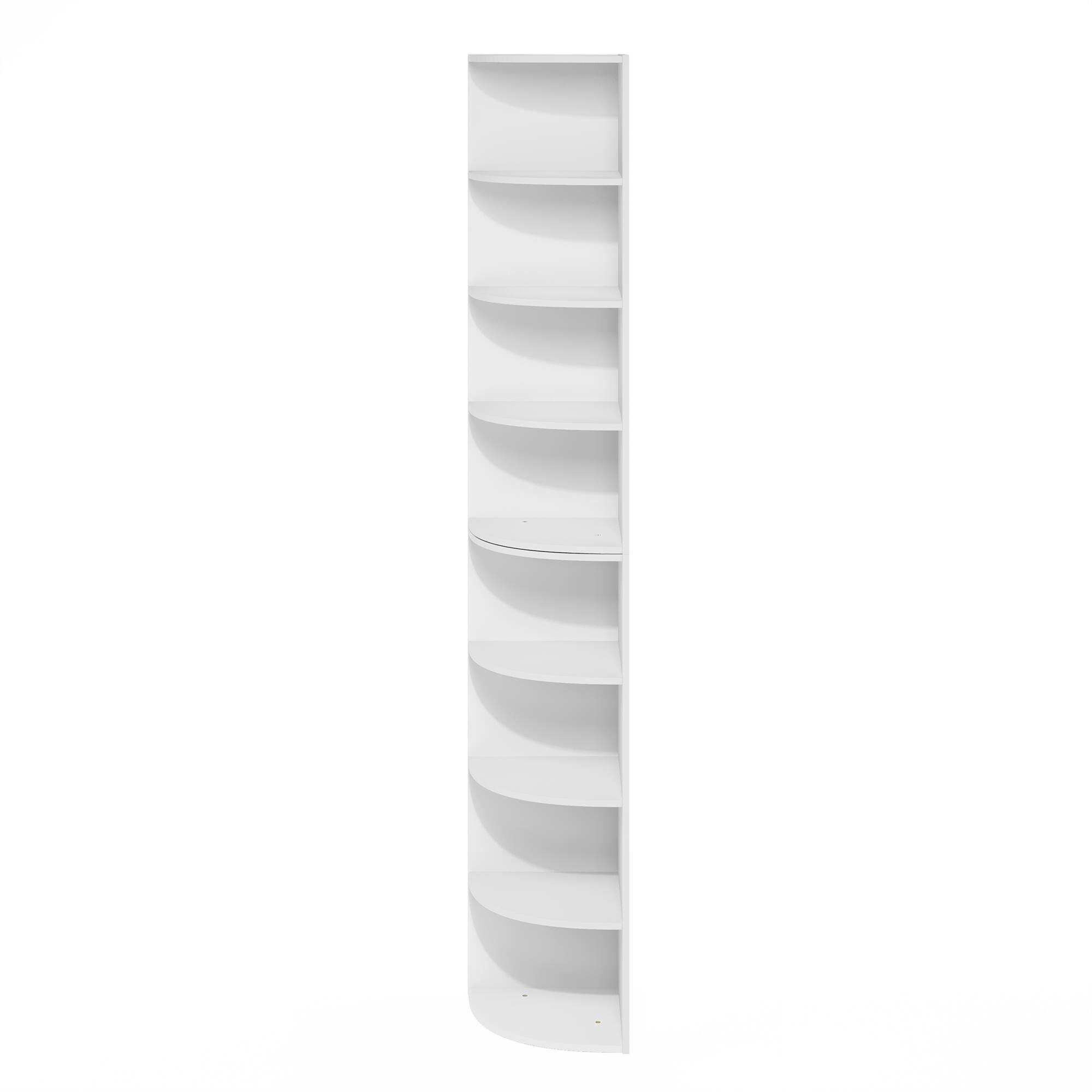 Alt View 1. Furinno - Econ 8-Tier Corner Shelf Bookcase, Bookshelf, White - White.