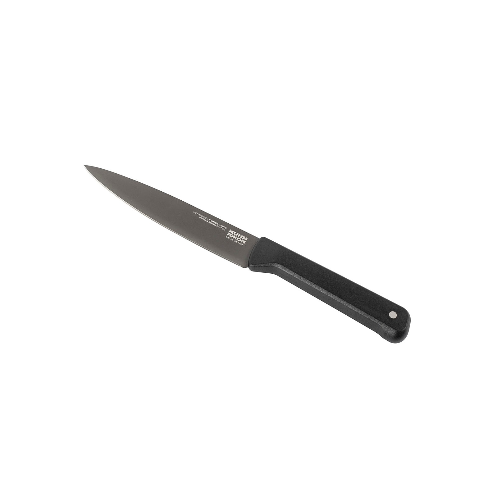 Kuhn Rikon - ICED Straight Utility Knife 5.12-Inch, Ice Hardened German Stainless Blade - Black