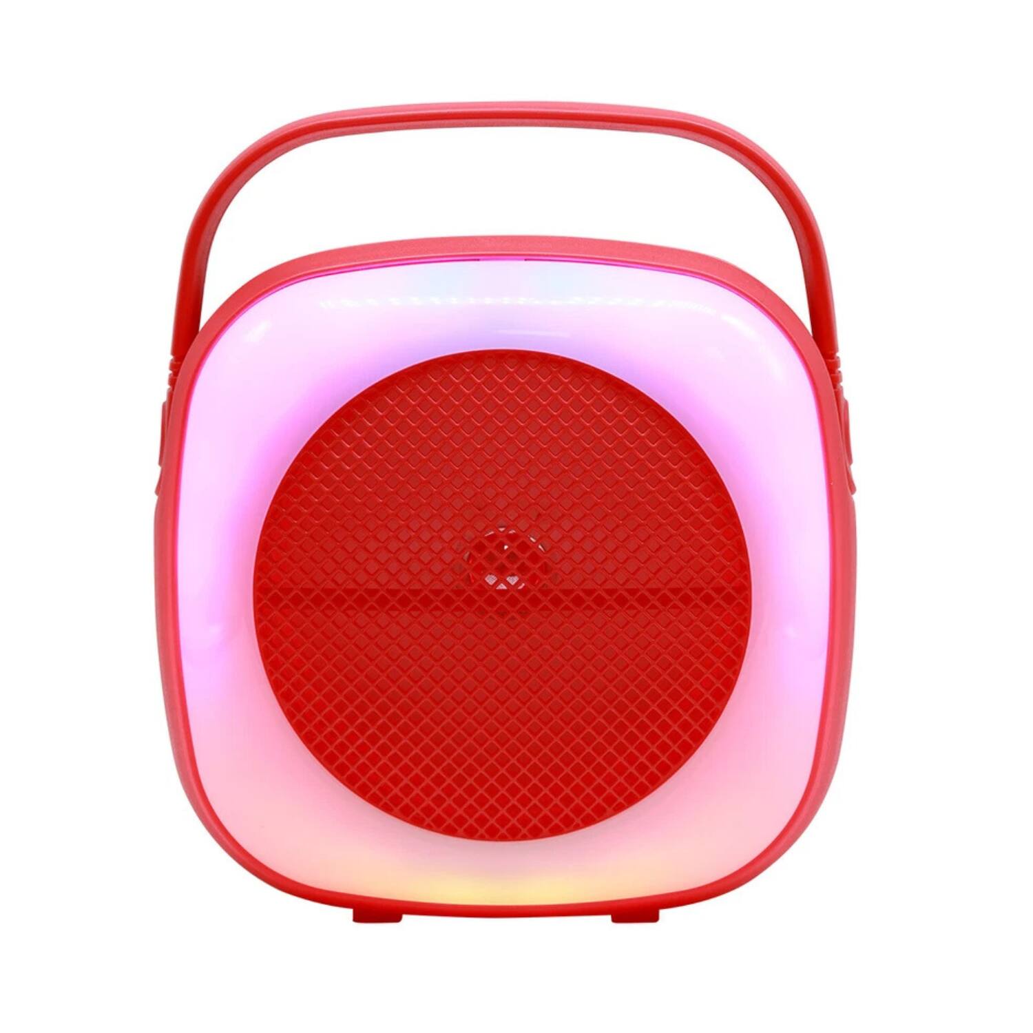Front. Stock Preferred - Portable 6.5" Mini Bluetooth Speaker RGB Party Lights & Handle Red.