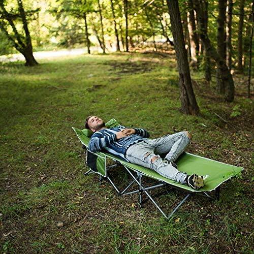 Alt View 2. Alpcour - Alpcour Folding Camping Cot - Compact Single Person Bed with Pillow for Indoor & Outdoor Use - Grey - Grey.